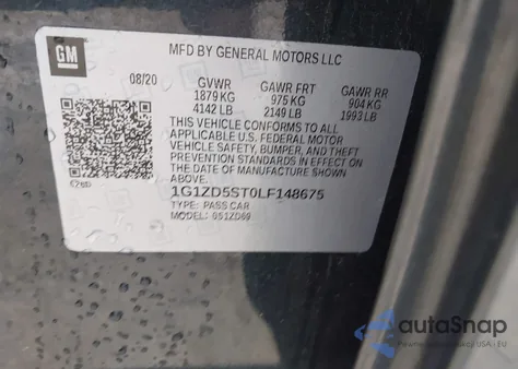 2020 Chevrolet Malibu Fwd Lt из США, поврежденный, VIN 1G1ZD5ST0LF148675